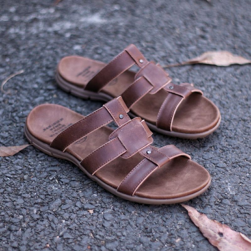 PALING MURAH !!!! SANDAL KULIT PRIA 05 CEVANY BLACK BROWN TAN KULIT SAPI ASLI ORIGINAL