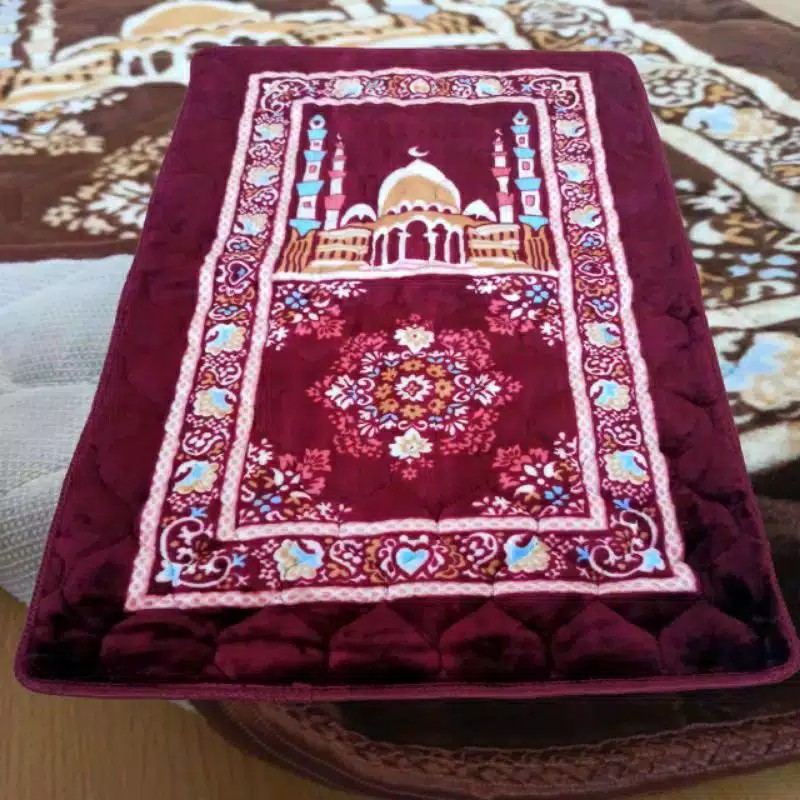 HARGA PROMO!!! Alas Sholat Sajadah Besar Bahan Tebal Empuk Lembut Bulu Halus