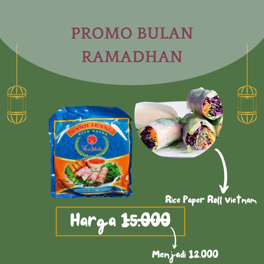 

☄️NEW✨ Rice Paper Roll Vietnam Banh Tang Kulit Lumpia / Banh Trang Rice Paper 22 cm 5 lembar / Kulit Lumpia Vietnam / Spring Roll / Rice paper kulit lumpia spring roll vietnam 22cm BANH TRANG ecer / Banh Trang Rice Paper 22cm isi 5 Sheet | Kulit Lumpia V