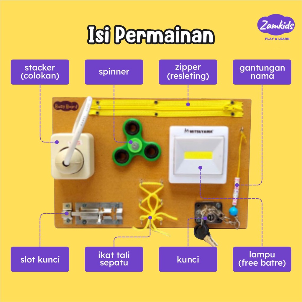 MAINAN MONTESSORI MONTESORI EDUKASI BUSY BOARD BUSYBOARD ASAH MOTORIK ANAK BAYI BALITA MURAH