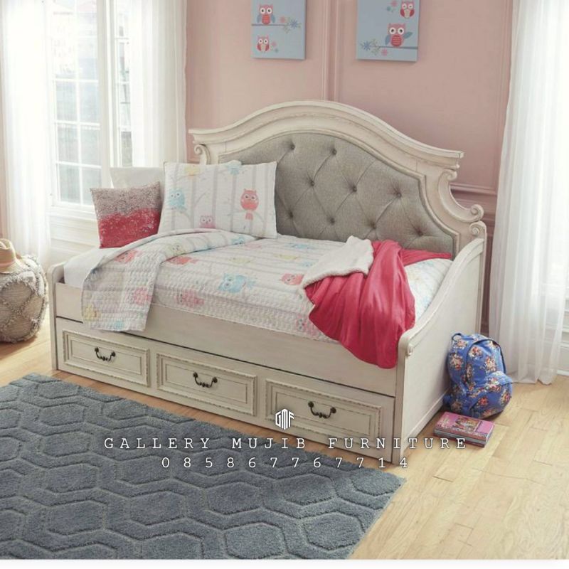 Bangku Daybed Sofa Minimalis Modern Laci Sorong