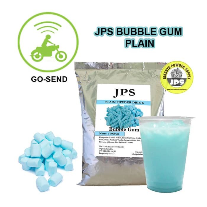

Bubuk Minuman Bubblegum Plain Powder JPS Tanpa Gula