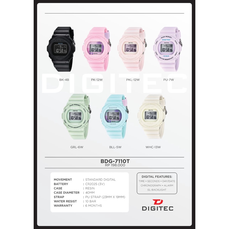 DIGITEC BDG 7110T JAM TANGAN WANITA ORIGINAL DAN ANTI AIR