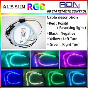 lampu led alis drl slim 30cm 60cm RGB remote 8 warna sein running ADN.in