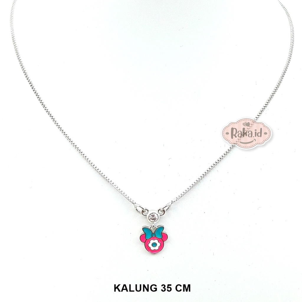 RAKA Acc - Kalung Anak MINNIE Pink Xuping Silver Perhiasan Cantik Wanita Lapis Emas 18k 250