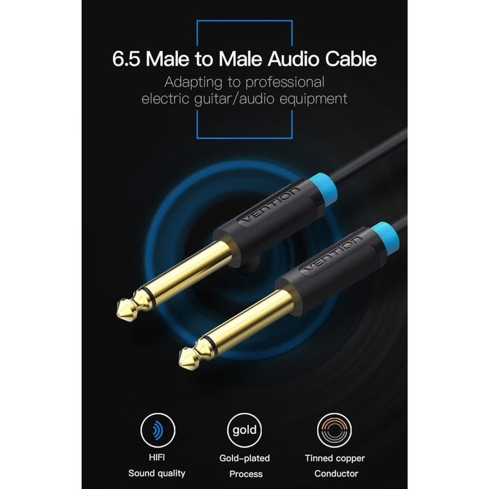 Vention BAA 2M kabel Audio Aux 6.5mm Male to 6.5mm Male