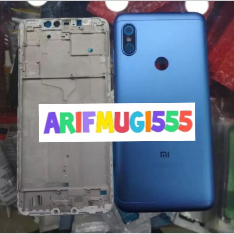 CASING BACK KESING FULLSET BEZZEL FRAME TULANG TENGAH XIAOMI REDMI 6 PRO ORIGINAL