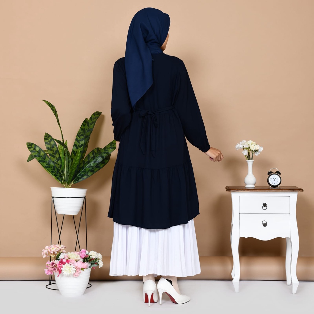 Nayla Tunik Atasan Muslim Wanita Bahan Premium Tunik Basic Tunik Polos Simple Tunik Kasual Untuk Wanita Baju Panjang Wanita