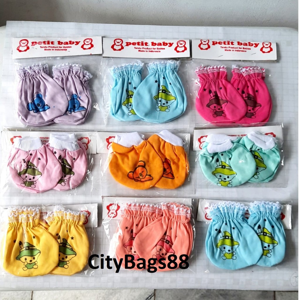 CityBags-3 SET (6 PASANG) SARUNG TANGAN &amp; KAKI BAYI NEWBORN MURAH MODEL RIP