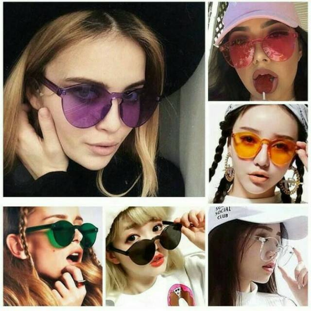 Kacamata Wanita Jelly Geely Frame Sunglasses Glasses Cat Eye Candy Transparan