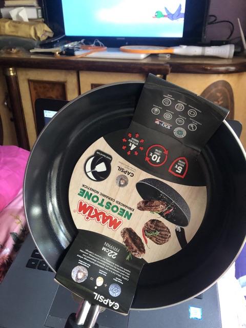 Maxim Frying Pan Keramik Tanpa Minyak 22cm | Wajan Anti Gores | Penggorengan Anti Lengket | Teplon