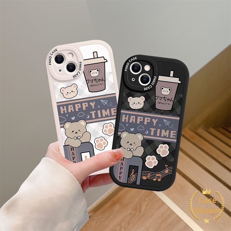 Soft Case Silikon TPU Tebal Motif Kartun Beruang Untuk IPhone 7 8 Plus 11 12 13 Pro MAX 6 6s Plus XR XS MAX X SE 2020