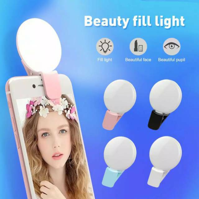 Lampu Selfie Mini Q Jepit Portable Mini LED Selfie Light Lamp For Smartphone / Ringlight Full Lampu