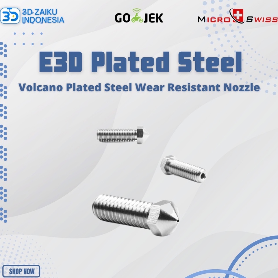 Micro Swiss E3D Volcano Plated Steel Wear Resistant Nozzle