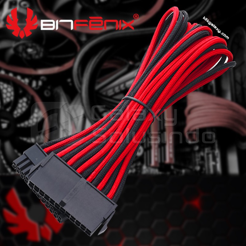 Bitfenix Alchemy ATX 24 pin Red Black - sleeved cable