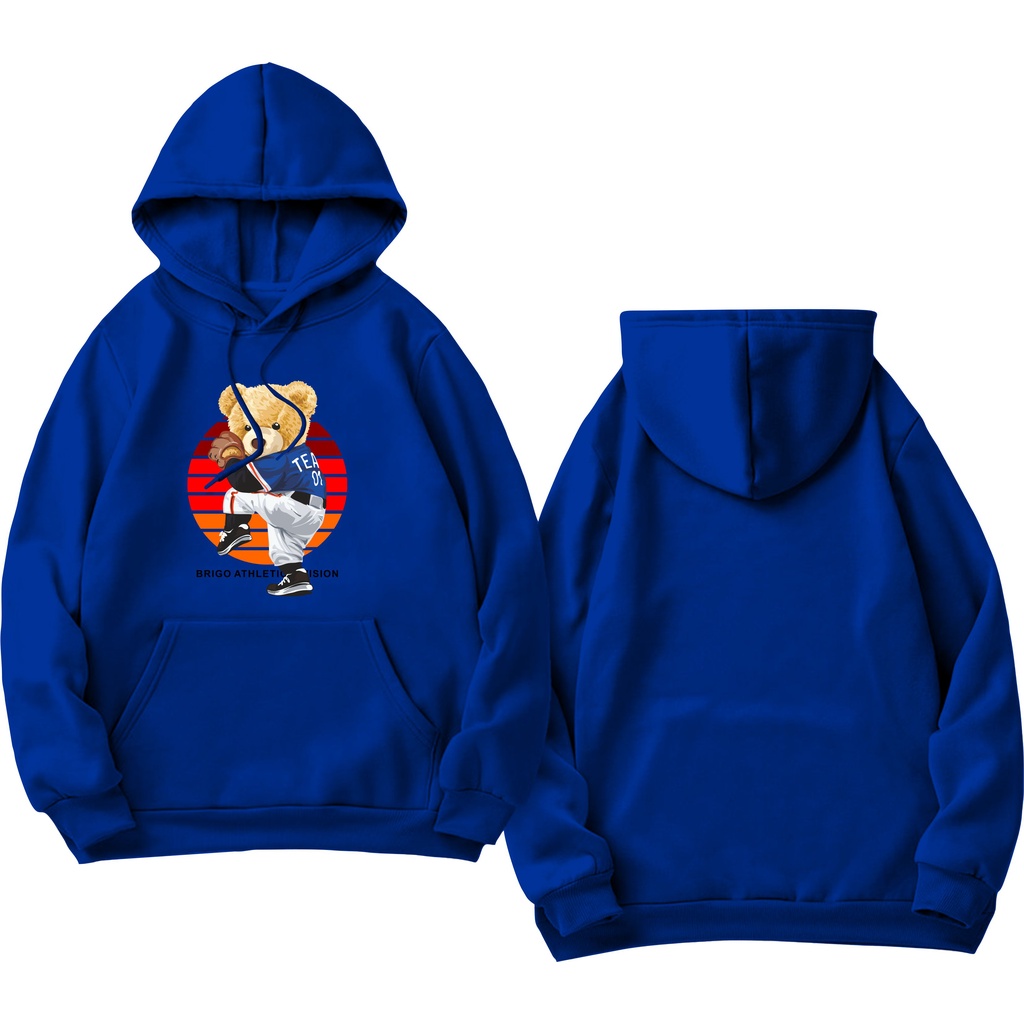 Sweater Hoodie BRIGO Sablon DTF Fleece Cotton || BRIGO Jumper Hoodie Beruang Athletic M-XXL (Pria &amp; Wanita) Free stiker&amp;Gantungan Kunci