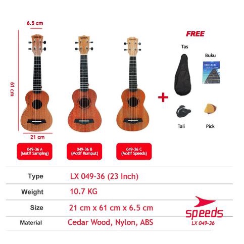 Ukulele Gitar Akustik Kayu Sopran 4 Senar Nylon