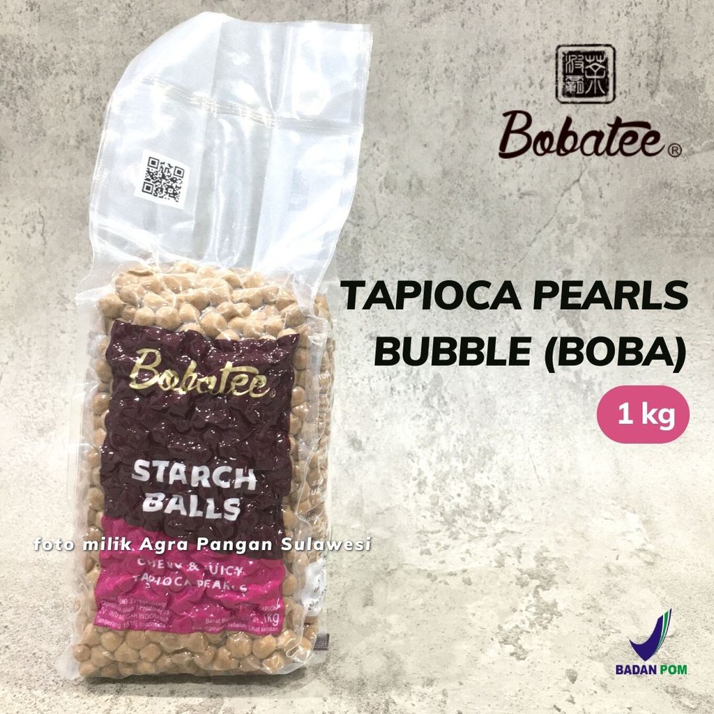 Pearl Bubble Boba Tapioca BOBATEE Topping Minuman Tapioka Mutiara Starch Balls 1kg