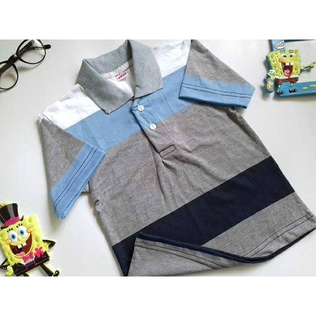 T Shirt kerah - Kaos Kerah Anak - Kaos Salur