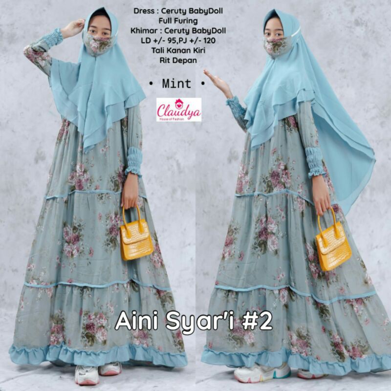 GAMIS SYARI ANAK PEREMPUAN AINI Bhn. CERUTY BY ALIFA.