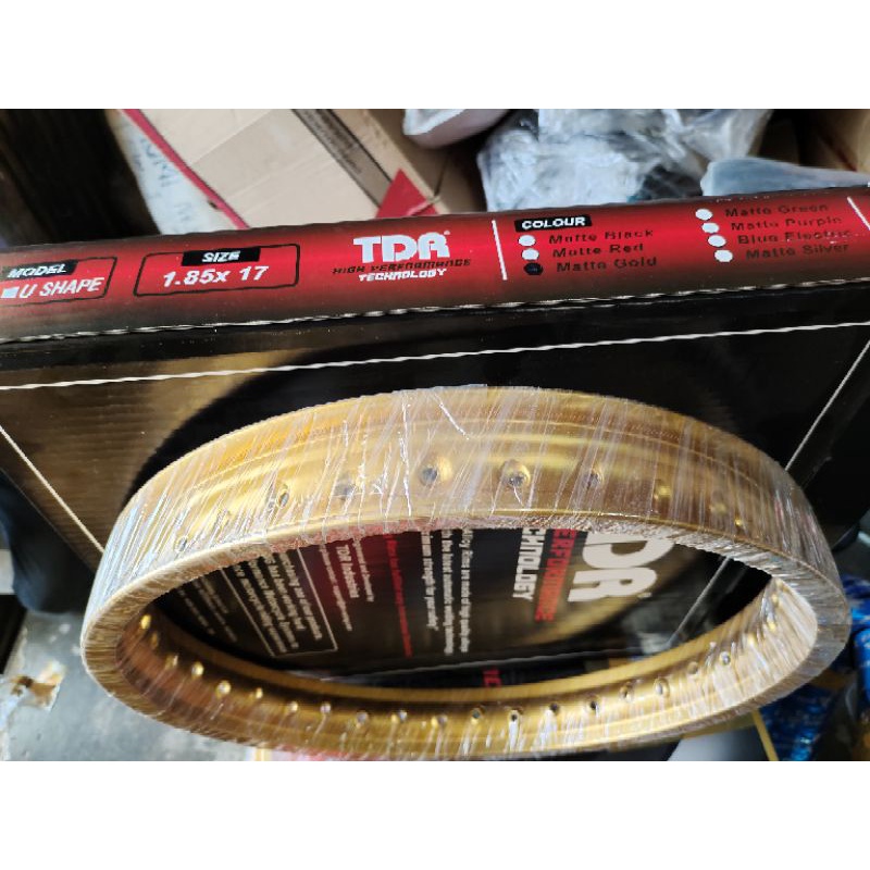 Velg TDR W Shape 185,250 Ring 17 Gold Matte (Harga 1 biji)