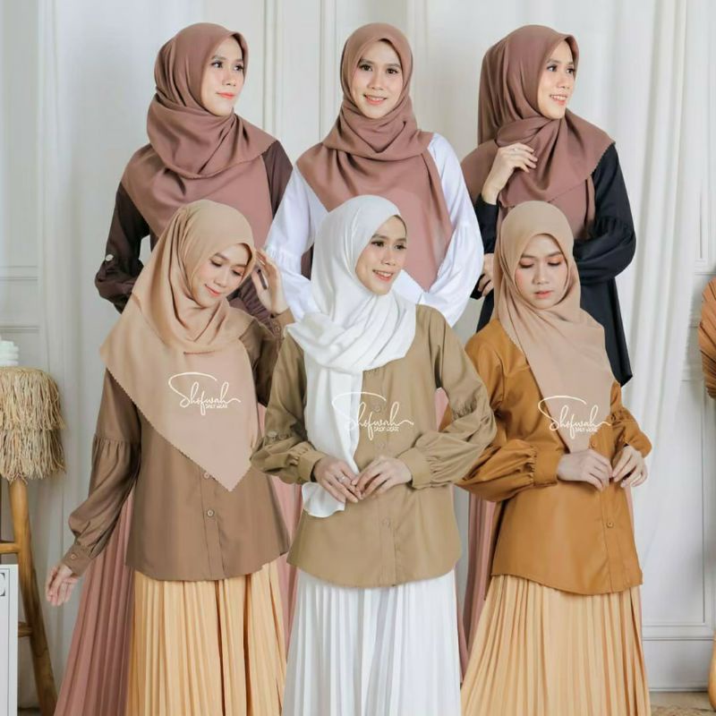 kemeja wanita della blouse shofwah