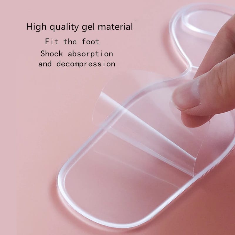 GEL TUMIT INVISIBLE BENTUK T SHAPE INSOLE TUMIT BENING PELINDUNG TUMIT BAHAN GEL BANTALAN KAKI INSOLE SEPATU WANITA