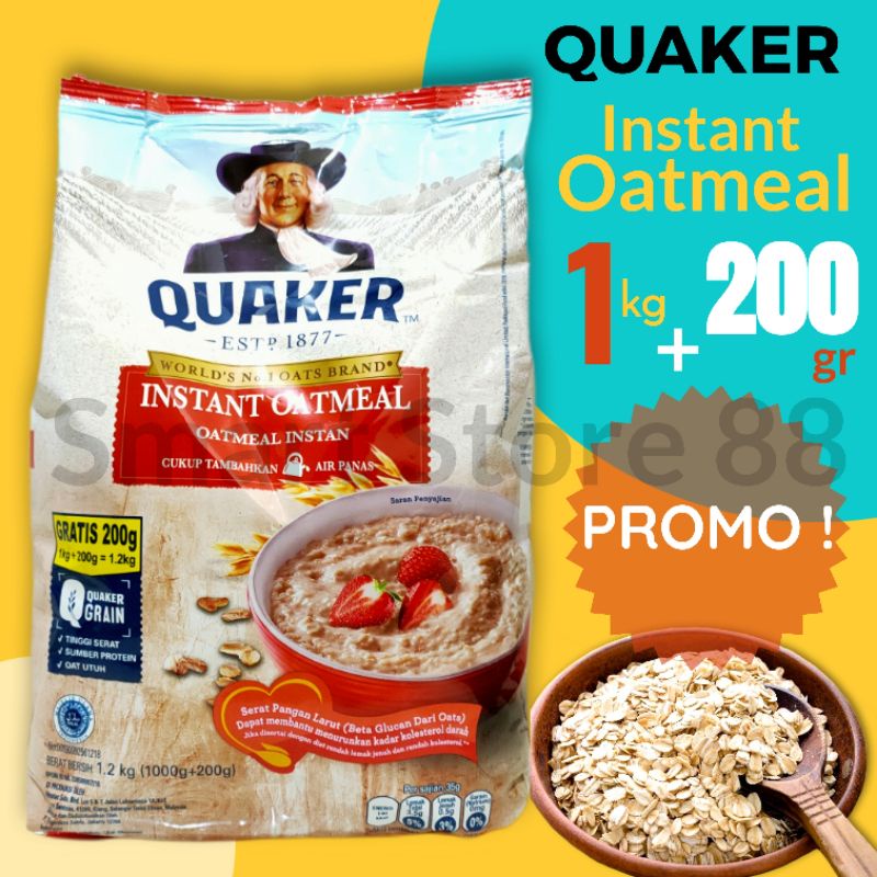 

QUAKER OAT CEREAL INSTANT OATMEAL 1000GR + 200GR (1,2KG)