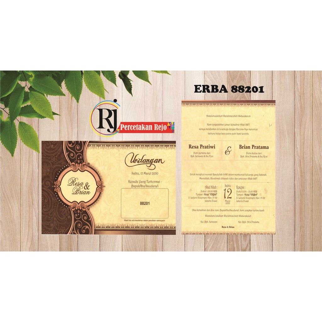 undangan murah / undangan pernikahan / undangan erba 88201 / banyuwangi