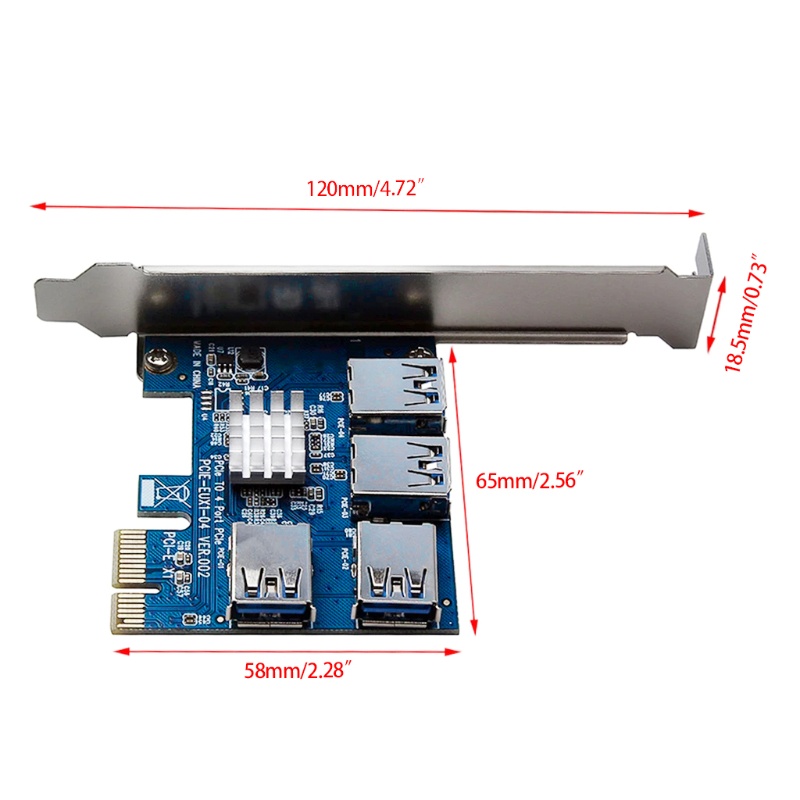 zzz PCI-E Extender Riser 1 to 4 PCI-E USB 3.0 Data Cable 16X Slots Mini ITX External Card PCI-E Adapter For Desktop Computer