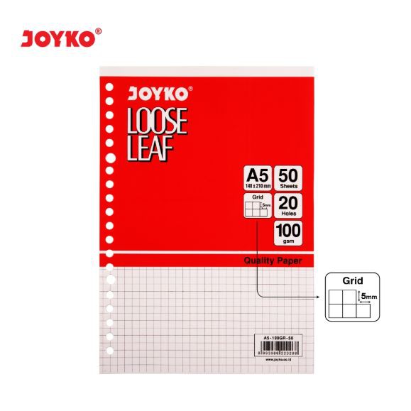 

Unik Loose Leaf Isi Kertas File Binder JOYKO A5-100GR 50 Lembar Grid Kotak Limited