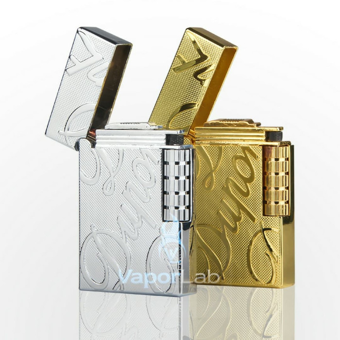 mancis korek api gas isi ulang model st dupont dupon lighter unik - 9606 - Gold