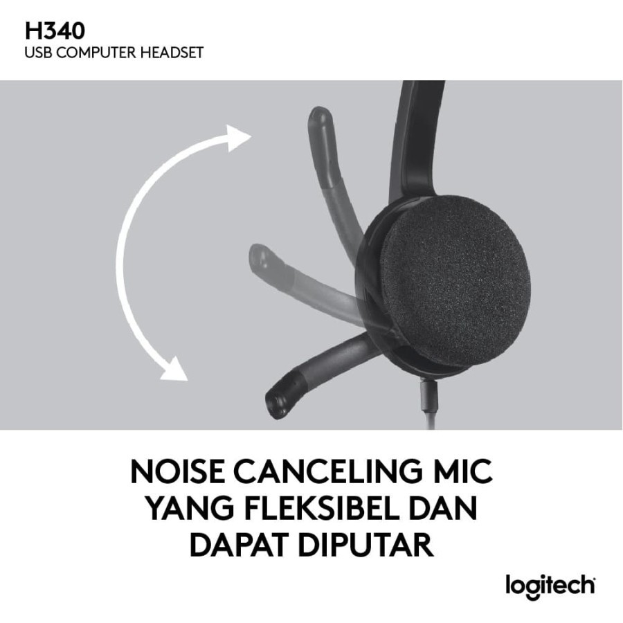 Logitech Headset H340 Original USB Adaptor H-340 Garansi Resmi