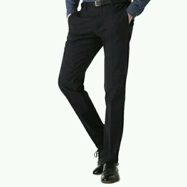 Celana Formal Pria Kerja Slimfit Kantor Bahan Kain Teflon Size 27 - 38 Murah Adem Nyaman Caldin