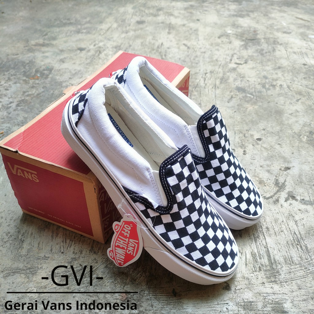 (GRATISSS!!!) VANS SLIP ON CLASSIC CHECKERBOARD BLACK WHITE WAFFLE DT PREMIUM BNIB-1