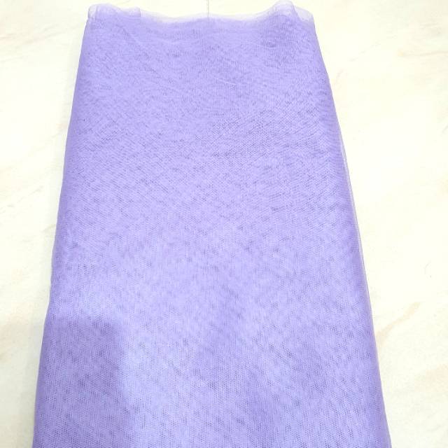 Kain Tile Tule Lembut Stretch Polos Ungu