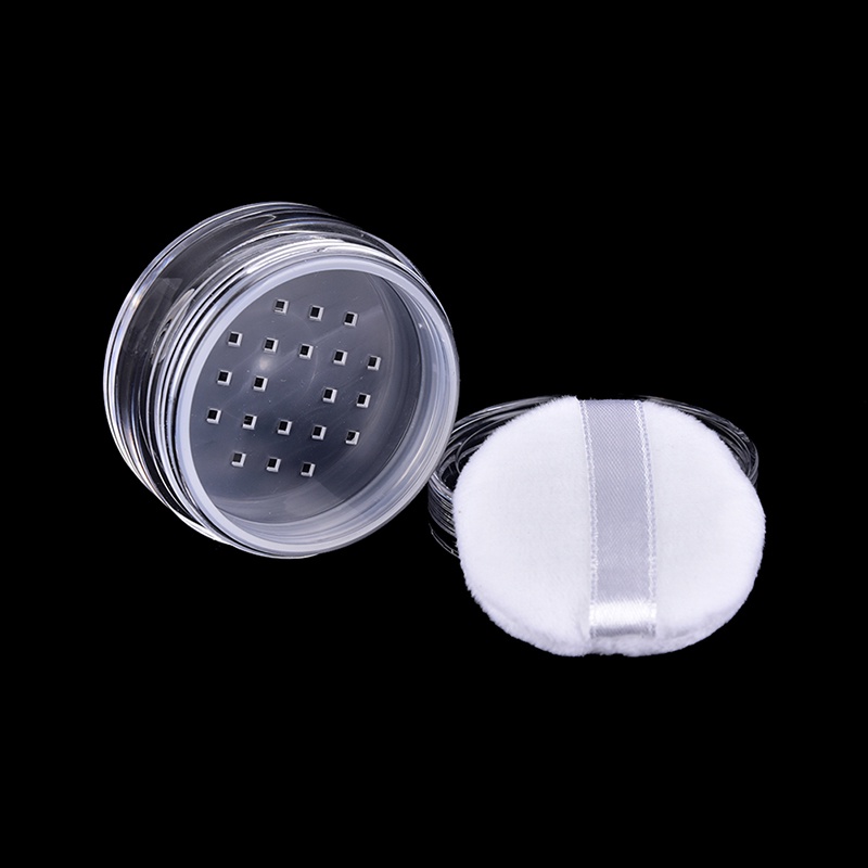 Tempat Bedak Tabur Kosong 12ml Dengan Puff Untuk Makeup