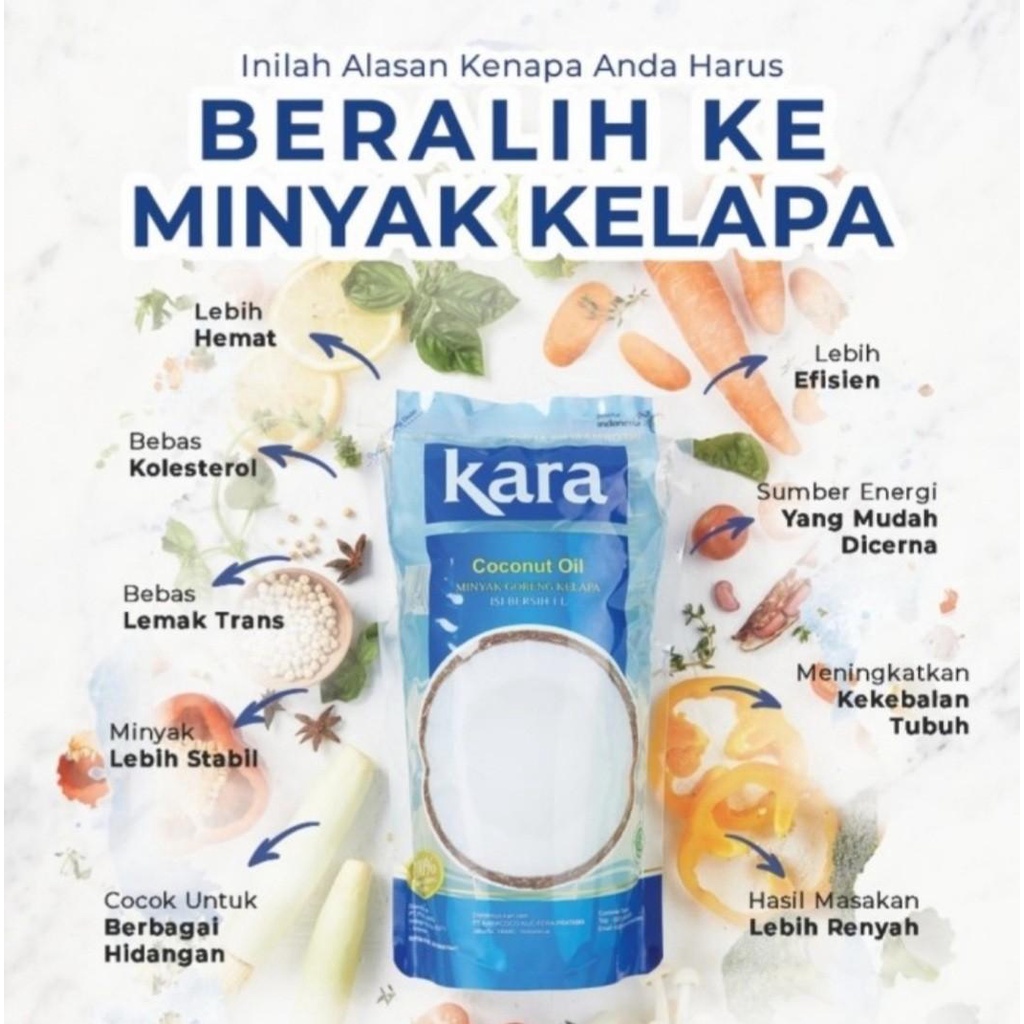 KARA DELFICO Coconut Fry Oil Minyak goreng Kelapa Sehat 1 L Halal