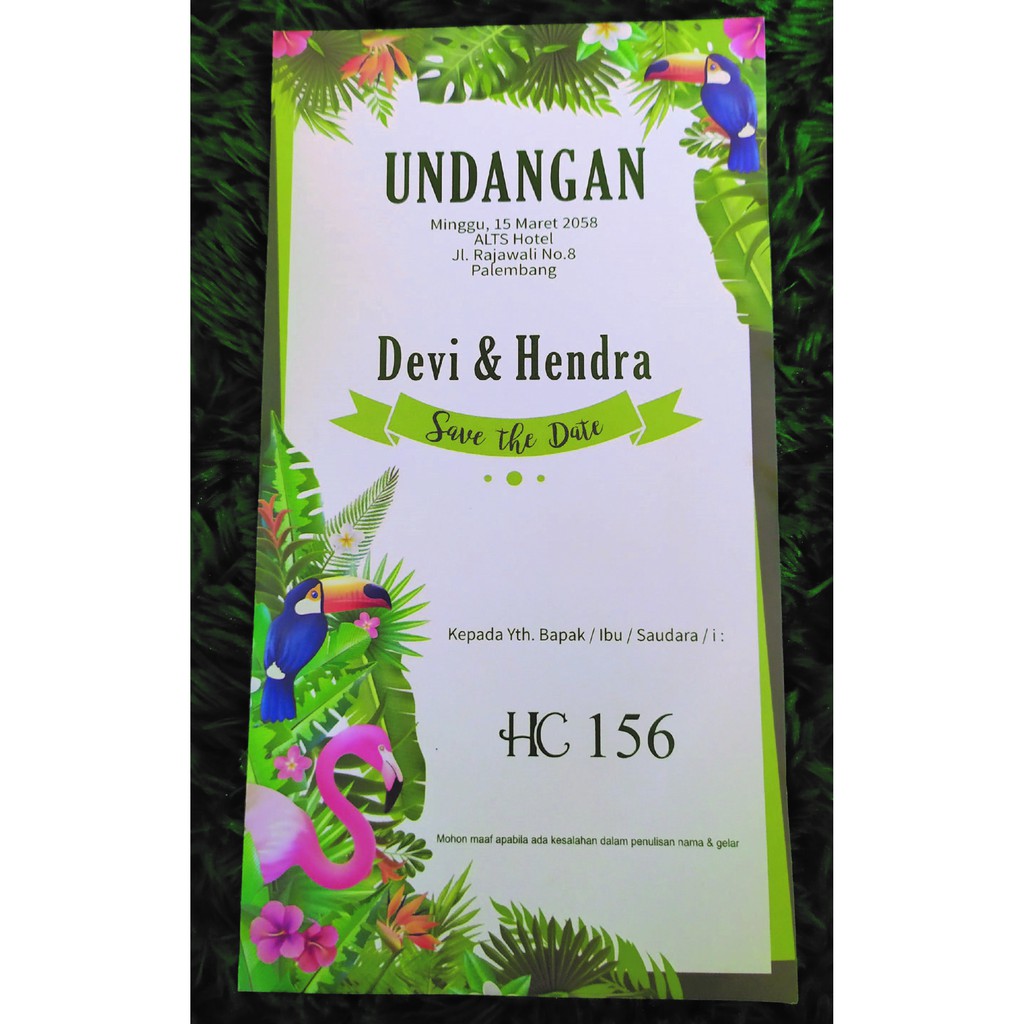 Undangan nikah murah, berkualitas free plastik, label, digital, proses cepat HC-156