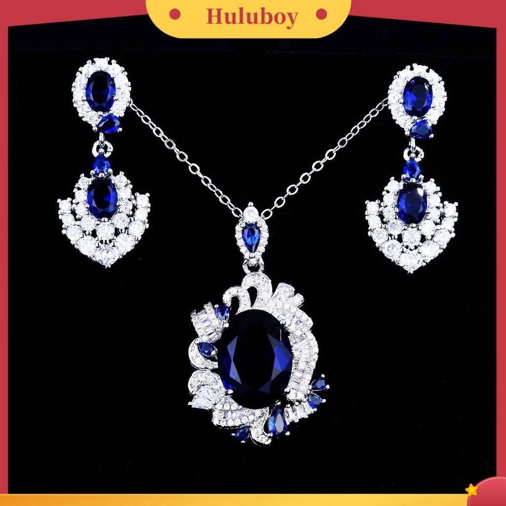 Hu Hu Hu Hu Hu Alat Bantu Pasang Kacamata♡ Anting Tusuk Gantung Wanita Desain Geometri Hias Tanzanite Imitasi Berkilau Untuk Banquet