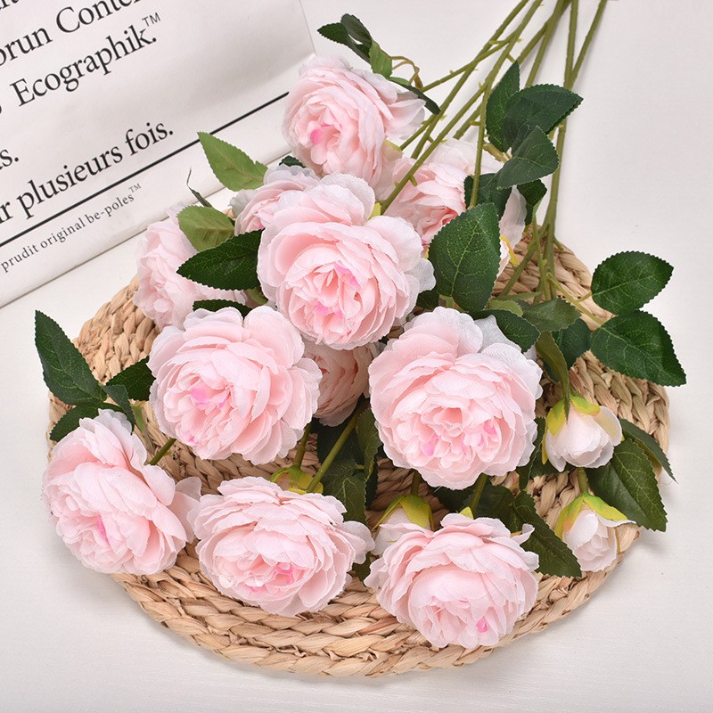 PEONY ARTIFICIAL BUNGA PEONY ARTIFISIAL ECER PER TANGKAI 3 CABANG BUNGA PALSU IMPORT PREMIUM-2