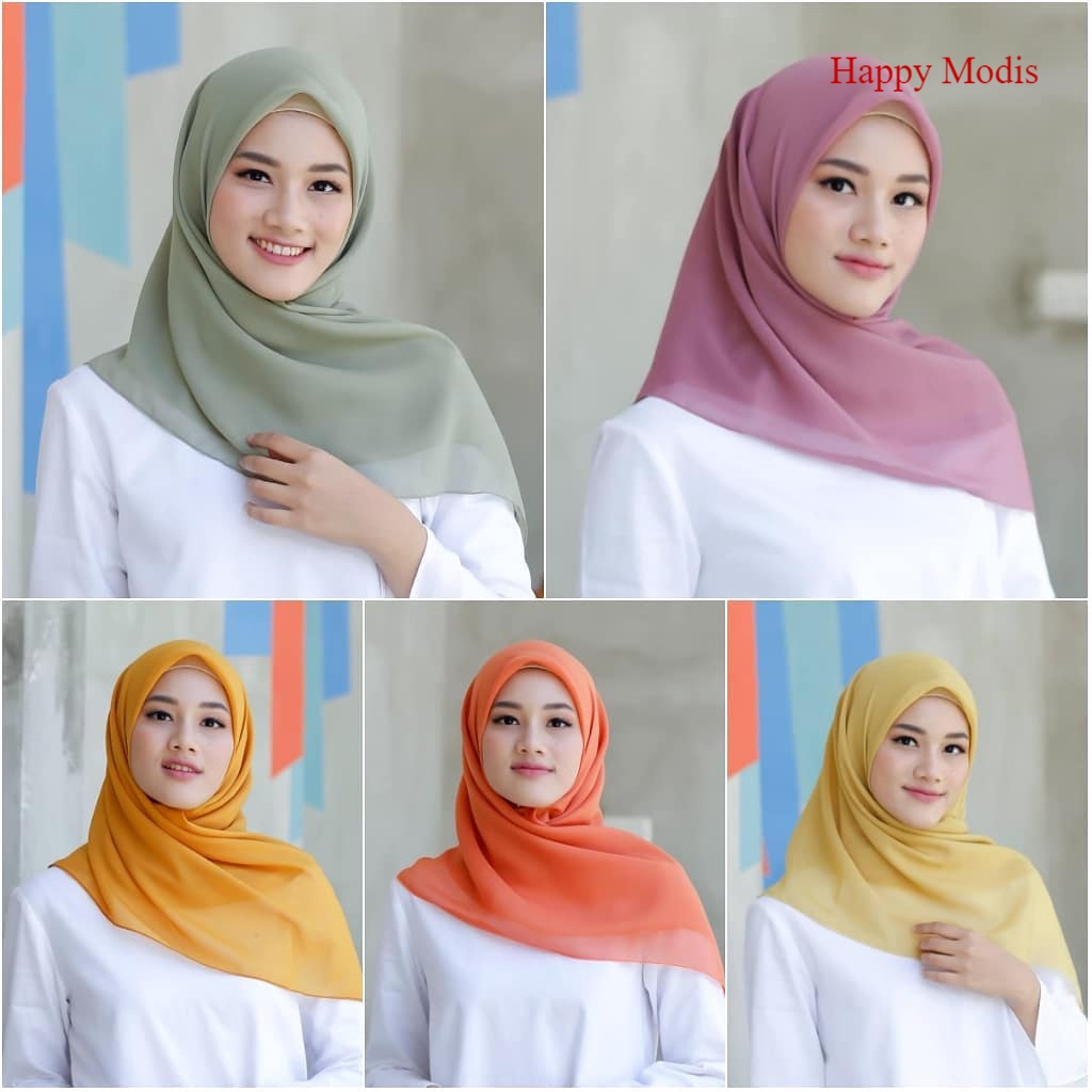- Bella Square Polycotton 40 Warna Hijab Segiempat