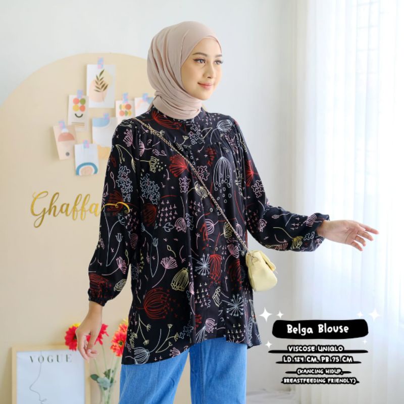 belga blouse motif acak by ghaffa the label