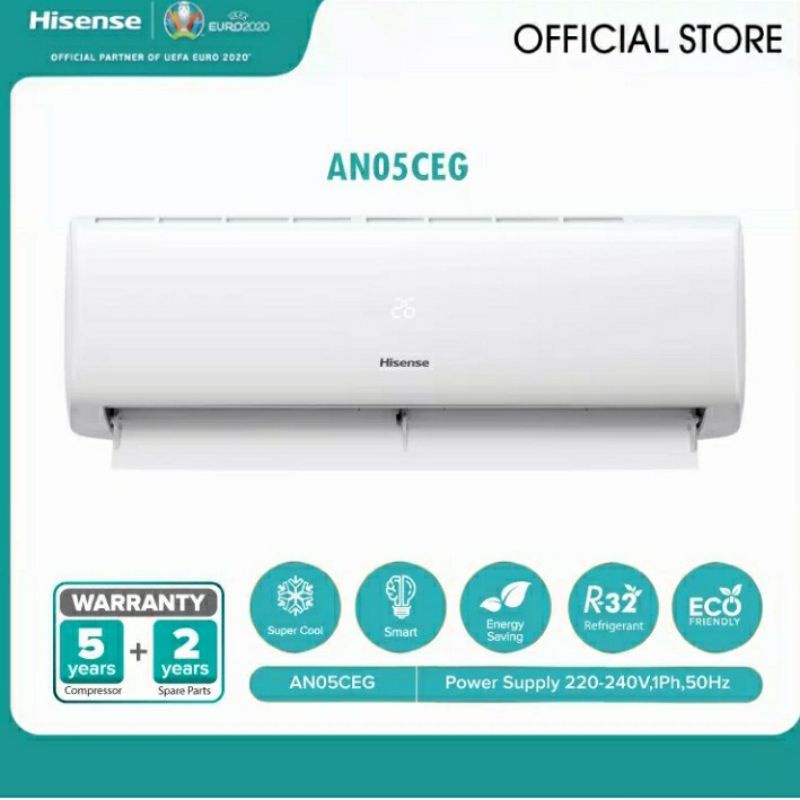 AC HISENSE 1/2 PK AN05CDG FAST COOLING R32 AC 1/2 PK MURAH AC HEMAT LISTRIK
