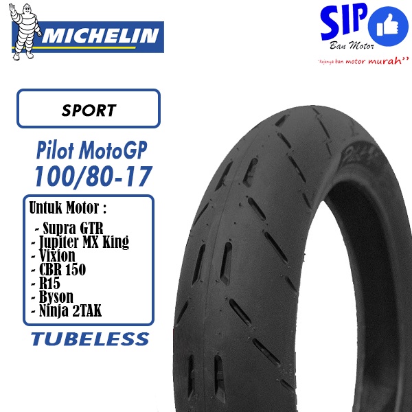 Ban motor bebek Michelin Pilot Moto GP 100 80 17 tubeless