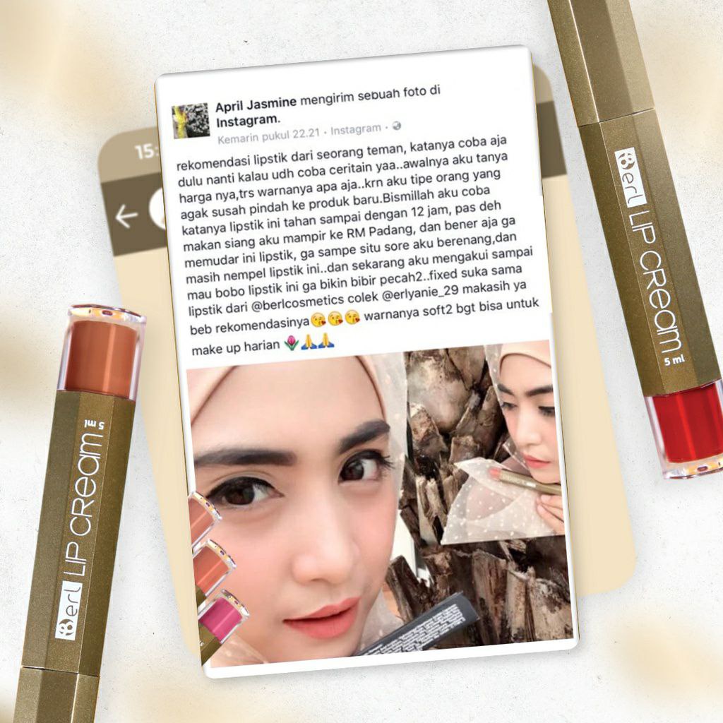 B ERL Beauty Lip Matte Cream Kosmetik Bibir Lipstik B ERL COSMETICS