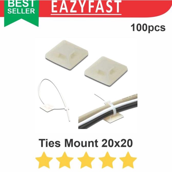 

Tie Mount 20x20 Dudukan Tali Kabel Cable Ties Clip Mounting Tempel efst90 Kualitas Baik