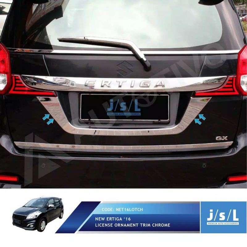 list chrome plat nomor belakang new Ertiga/ license ornament chrome jsl