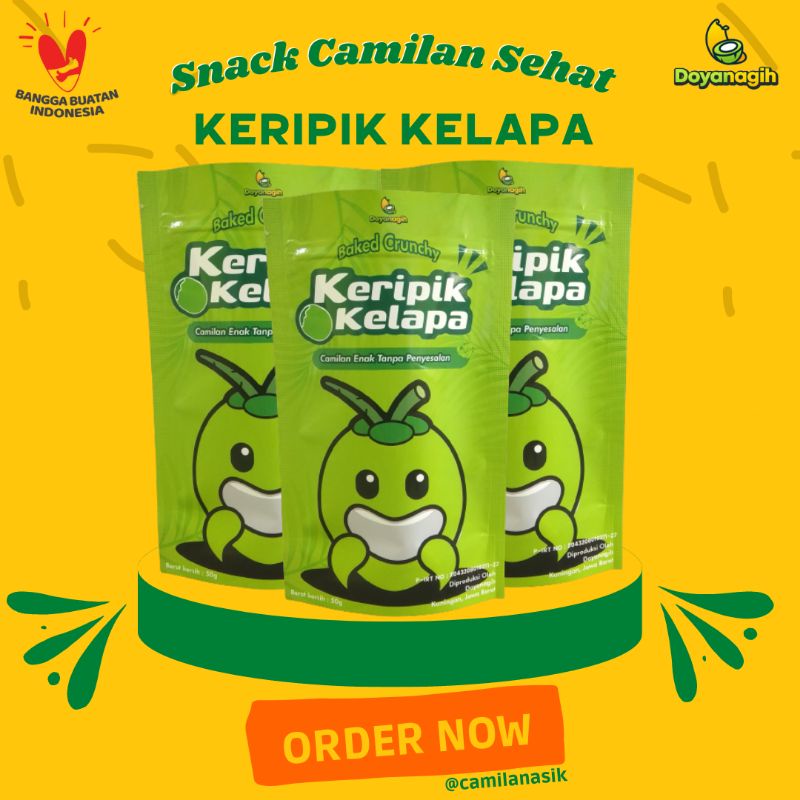 

Cemilan Keripik Klapa Manis Coconutz Chips Isi 3pcs Makanan Diet Sehat