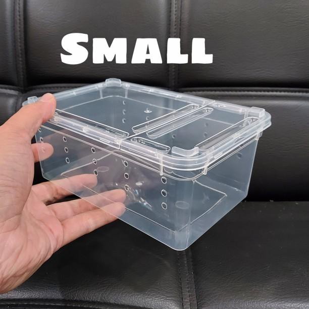 ✈ Kotak Box Mika Kandang Reptil Gecko Ular Kodok Pacman Serangga - Small (H3) ☂